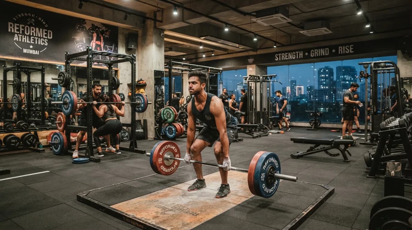 Members lifting on a busy gym floor in the morning